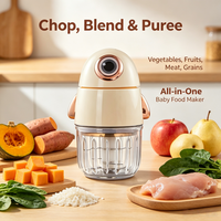 Robot culinaire 250W, hachoir à viande électrique 600ML, mixeur pour aliments pour bébés, hachoir à ail, mixeur de cuisine