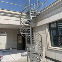 Escalier en colimaçon moderne et durable en aluminium pour hall d'hôtel et villa, 20 pieds, utilisation extérieure/intérieure, diamètre de 5 pieds