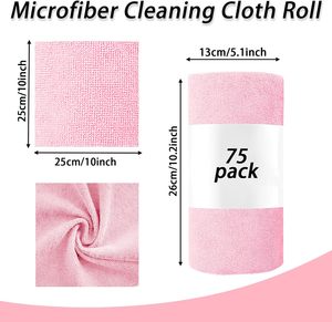 Chiffon de nettoyage de cuisine personnalisé, réutilisable, lavable, écologique, en microfibre, en rouleau, 50/75/100 serviettes détachables 30x30 cm - Product Image 2
