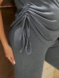 King Mcgreen Star Ensemble <span class=keywords><strong>de</strong></span> vêtements pour femmes enceintes Vêtements à cordon latéral <span class=keywords><strong>T</strong></span>-<span class=keywords><strong>shirt</strong></span> et legging Maternité Ensembles <span class=keywords><strong>de</strong></span> vêtements <span class=keywords><strong>de</strong></span> rue en plein air - Product Image 2