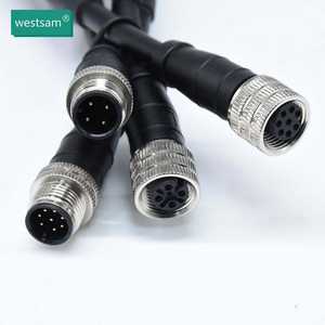 Connecteurs mâles femelles étanches personnalisés M12 à 4 broches Un câble électrique codé avec connecteurs circulaires Connecteur étanche M12 - Product Image 2