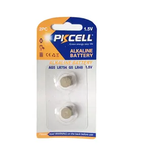 Küçük 1.5V 0% Hg alkali manganez pil hücresi AG5 393 309 193 LR754 LR48 düğme