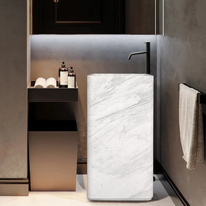 <span class=keywords><strong>Lavabo</strong></span> <span class=keywords><strong>de</strong></span> Pedestal Cuadrado <span class=keywords><strong>de</strong></span> Mármol Blanco, Pulido, <span class=keywords><strong>de</strong></span> Piedra Natural, Directo <span class=keywords><strong>de</strong></span> Fábrica, Tamaño Personalizado para Hotel, Villa u Hogar - Product Image 1