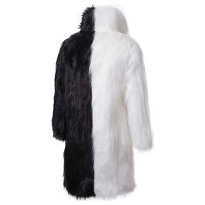 2020 inverno Punk Rock Con Cappuccio Giacca Lunga <span class=keywords><strong>Nero</strong></span> Bianco Patchwork di Pelliccia Del Faux Cappotto Degli Uomini Cappotto - Product Image 3