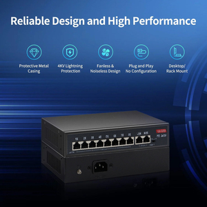 Commutateur PoE industriel non géré 8 ports <span class=keywords><strong>RJ45</strong></span> avec 2 ports Uplink 120W Fonctionne bien avec basse et haute tension pour la vidéosurveillance - Product Image 6