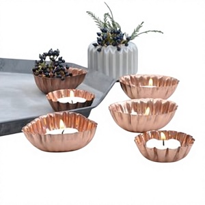 ชุดเชิงเทียนสแตนเลสสีทองแดงทันสมัย ทนความร้อน สำหรับตกแต่งบ้าน - Product Image 1