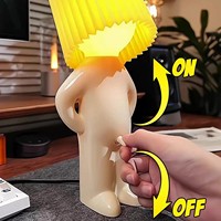Lampe de table créative pour enfants, garçon espiègle, avec lumière LED de nuit, décorations lumineuses, lampe de table 3D mignonne