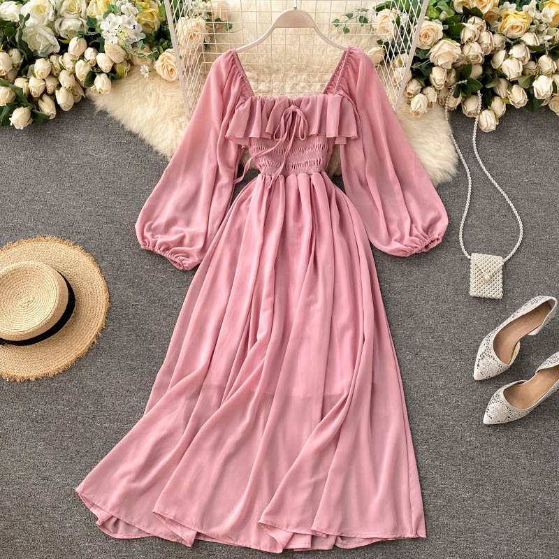 Buy In Bulk Three Quarter Sleeve Chiffon Dress Available in Plus Sizes |  Alibaba.com