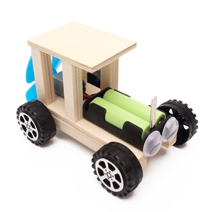 Coche de montaje DIY alimentado por aire, vehículos de juguete de madera, hélice de accionamiento de Motor eléctrico, juguetes educativos de ingeniería científica - Product Image 3
