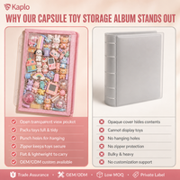 Álbum de Almacenamiento para Juguetes Gacha, con Ventana Transparente de PVC y Cierre, Carpeta de 6 Anillos A5, Organizador Kawaii para Coleccionistas de Gashapon