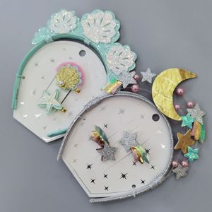 Kids Star Moon Glitter <b>Headband</b> <b>Girl</b> <b>Headband</b> Teeth Non-slip Hairband Three-layers <b>Headband</b> Wholesale - Product Image 2