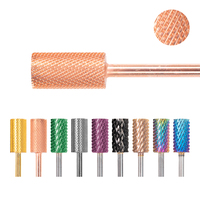 Fraise à ongles en carbure de tungstène, forme cône volcanique à flamme, avec dessus lisse, types Large Barrel et Small Barrel, tailles moyennes 4XC 5XC