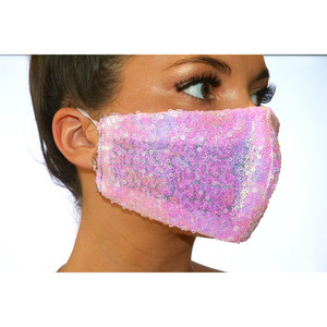 Maschera per il viso di paillettes rosa per bambini - Product Image 2