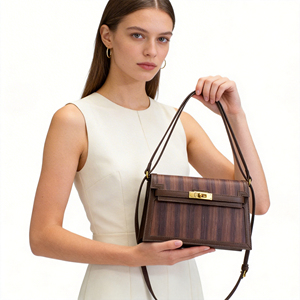 Sac à main en bois élégant et écologique pour femmes, sac à main de soirée portable à la mode pour les fêtes de printemps - Product Image 4