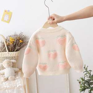 2026 New Children's Cartoon Pattern Wool/Nylon Baby Girl Princess Thin Style Over <b>Cardigan</b> Belt Closure Lovely <b>Peach</b> Decoration - Product Image 1