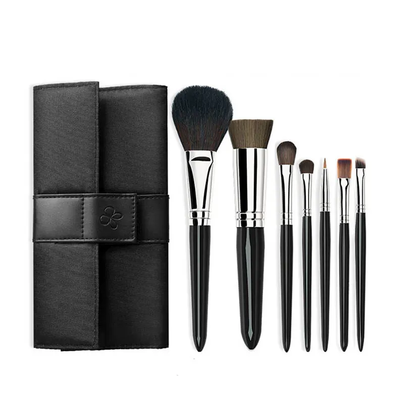 Travel Cosmetics Blush Powder Foundation Eyeshadow Highlight Concealer Brush in PU Bag Makeup Brushes Set