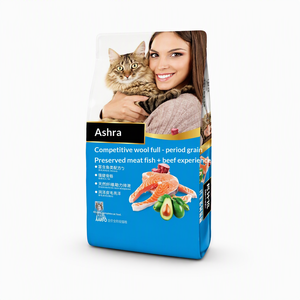 Produits pour animaux de compagnie tendance 2026, 10 kg, mélange de poisson de haute mer et de bœuf, sans céréales, pour toutes les générations, croquettes sèches riches en protéines pour chats - Product Image 1