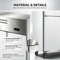 Armoire réfrigérée verticale à double porte en verre, en acier inoxydable, refroidie par air, pour fruits, pour restaurants