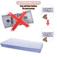 Plastique PVC clair argent comptant collecte dollar bill dalle titulaire monnaie dalle commémorative billets dalle cas