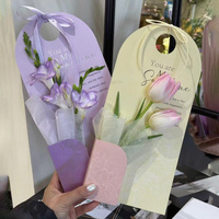 Single Bouquet Paper Box Art Paper Flower Packaging for Florists Square Bottom Box for Flowers and Cakes