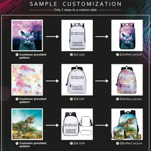 Customized Stylish Funny Teenager Children Book Bag Personalized OEM Printed Black School Bags Backpack For Kid Girls Boys