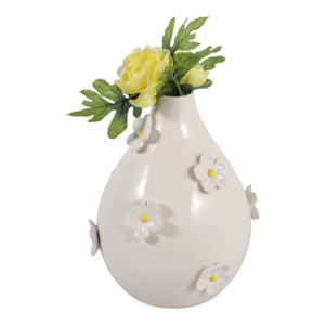 Vaso in ceramica a goccia con decorazioni floreali in rilievo per l'arredamento del soggiorno, vaso moderno in stile boho per decorazioni floreali per la casa - Product Image 2