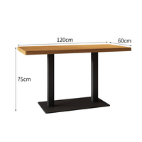 Ensemble de meubles commerciaux pour café : table à manger et chaises en bois massif, canapé en cuir, banquette, fauteuil, vente en gros du fabricant