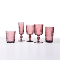 Lot de Verres en Verre Violet Rose Vintage en Gros – Flûtes Rétro, Gobelets et Tasses pour Mariages, Fêtes, Maison et Cuisine