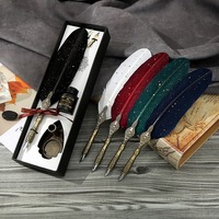 Ensemble cadeau de calligraphie pour étudiants adultes – Stylo plume en verre coloré spécial dessin animé 0,5 mm en métal pour l'art, la lettrage et la peinture