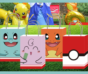 12PCS Poke <strong>Candy</strong> Bag Snorlax Gengar Paperbag 12pcs Bags+18 Stickers <strong>Pokemoned</strong> Sets Kraft Paper Gift Bag for Kids