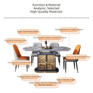 Ensemble de table à manger adapté aux restaurants d'hôtel, avec fonction rétractable, pouvant accueillir des tables à manger modernes et luxueuses - Product Image 4