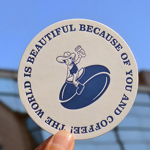 Posavasos personalizados para bebidas de papel de tablero de pulpa absorbente posavasos redondos de 40 pt posavasos impresos personalizados al por mayor Bar cerveza posavasos personalizados para bebidas - Product Image 2