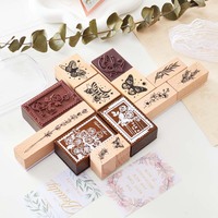 Tampon en bois motif plante fleur vente en gros bricolage fabrication de cartes scrapbooking tampons en bois