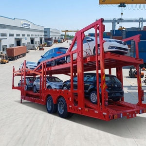 Semi-<span class=keywords><strong>remorque</strong></span> de transport de voitures à double pont 6/8/10 avec 2/3 essieux Suspension pneumatique Matériau en acier Transporteur de voitures Remorques de camions - Product Image 1