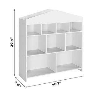 Organisateur de <span class=keywords><strong>rangement</strong></span> pour jouets en bois - Étagère à livres pour enfants à 9 compartiments, armoire de jeu pour enfants - Product Image 2