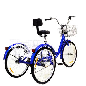 Triciclo para Adultos Mayores con Ruedas Grandes/Neumáticos Gruesos de 24 Pulgadas, Cuadro de Acero, Frenos Delanteros/Traseros de Aluminio, 7 Velocidades, Capacidad de Carga de 160 kg, SH-Adult Tricyc - Product Image 5