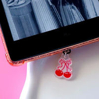 Pendentif anti-poussière personnalisé en acrylique, motif dessin animé mignon, pour port de charge iPhone et Type C