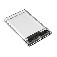 Carcasa de plástico transparente SATA a USB 3,0, carcasa de disco duro de 2,5 pulgadas, carcasa de adaptador HDD/SSD, carcasa de disco duro externo