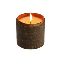 Bougie parfumée artisanale en cire de soja dans un bocal en bois pour Pâques, Halloween, mariage, Ramadan - Biologique, respectueuse de l'environnement, végétalienne, vente en gros