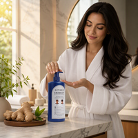 Shampoo anti-chute de cheveux au gingembre 750 ml, favorisant la croissance des cheveux, grand format, pour salon et usage familial, végan, OEM, vente en gros