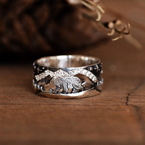 <b>Polar</b> <b>Bear</b> Ring Women Men Vintage Copper Animal Design Open Adjustable Fashion Statement Jewelry Unisex Ring - Product Image 1