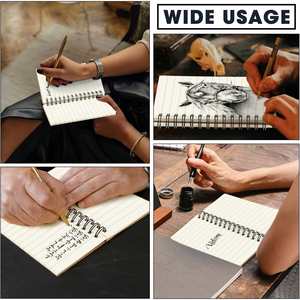 Bloc-notes personnalisé avec logo, 100 pièces, 5 x 3'', petit carnet de poche à spirale, carnet ligné, carnet de croquis, couverture en kraft, 120 pages - Product Image 4