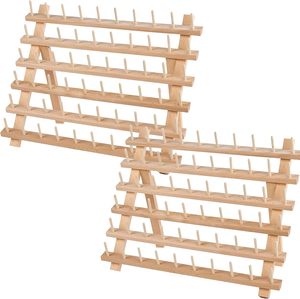 Wholesale 60 Spools Braiding Hair Rack Sewing Embroidery Thread Rack Wooden Thread Rack