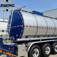 Camion-citerne en acier inoxydable à trois essieux de 50 000 L, semi-remorque citerne en acier inoxydable pour eau, lait et carburant