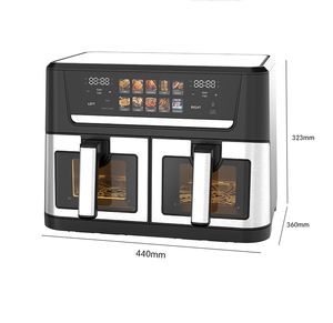 Freidora de Aire Digital Cuadrada de Acero Inoxidable con Doble Cesta de 12L, Electrodoméstico de Cocina Inteligente para <span class=keywords><strong>el</strong></span> Hogar con Ventana - Product Image 5