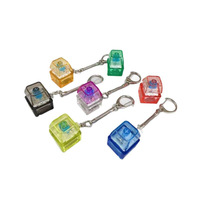 En gros, Mini interrupteur de clavier mécanique porte-clés, bouton transparent, jouet anti-stress pour pendentif de sac