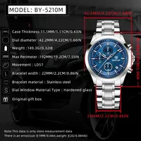 Montre pour homme BENYAR 5210, nouvelle montre à quartz de luxe pour homme, montre de sport, chronographe, étanche 50 m, lumière nocturne, cadeau pour homme