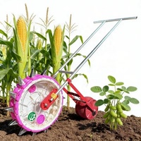 Semoir manuel à distance réglable pour maïs, machine à fertiliser 2-en-1 pour usage agricole