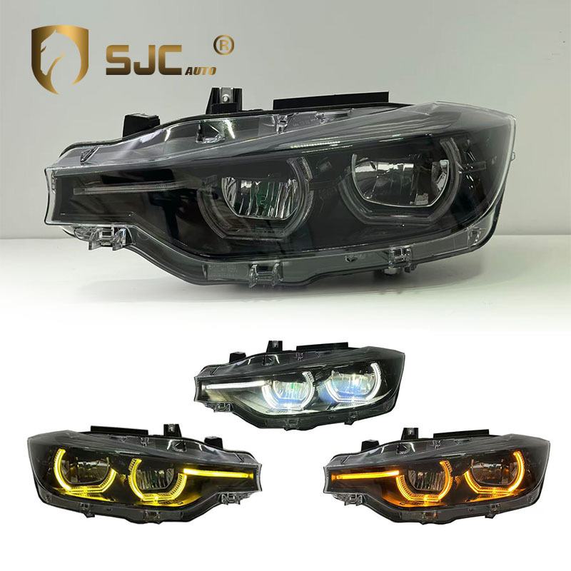 Sjc V3 Smoked Tri-Color LED Headlight Assembly For BMW 3 Series F30 / F31 / F35 2013-2018 LED DRL