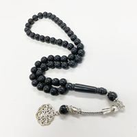 51 perles de prière musulmanes en résine polie à la main, Tasbih Subha, chapelet portable pour hommes, multicolore, collier de culte islamique, vente en gros